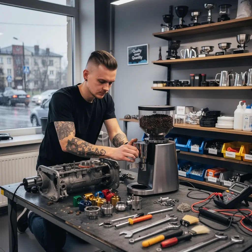 Kafijas aparāta tehniskā apkope un uzlabošana.